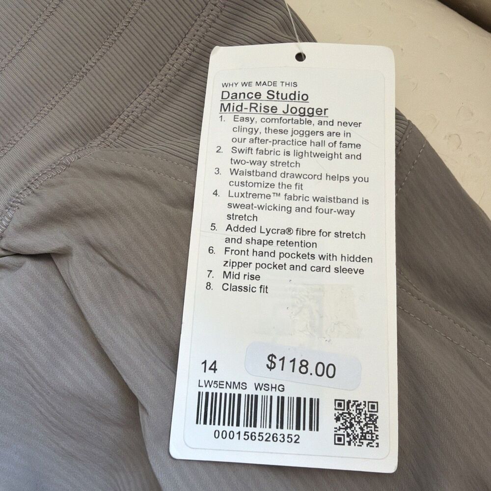 Lululemon Dance Studio Mid-Rise Jogger in Warm Ash Gray 14 NWT - Picture 4 of 7